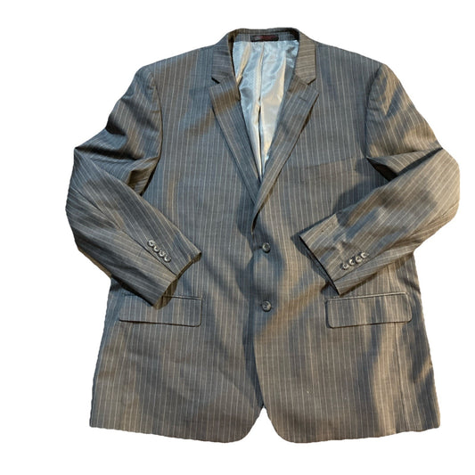Quiet Luxury Andre Lanzino Blazer Jacket Mens Gray Striped 100% Wool R50 W45