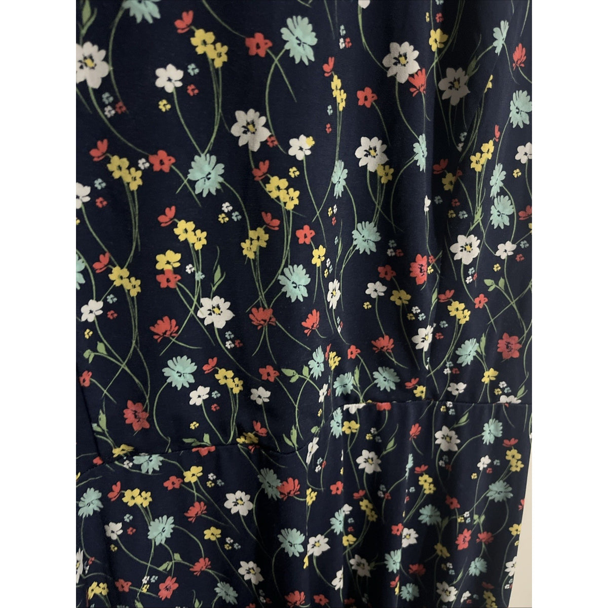 Charter Club Floral Midi Dress Women’s XL Navy Sleeveless Fit & Flare Daisy