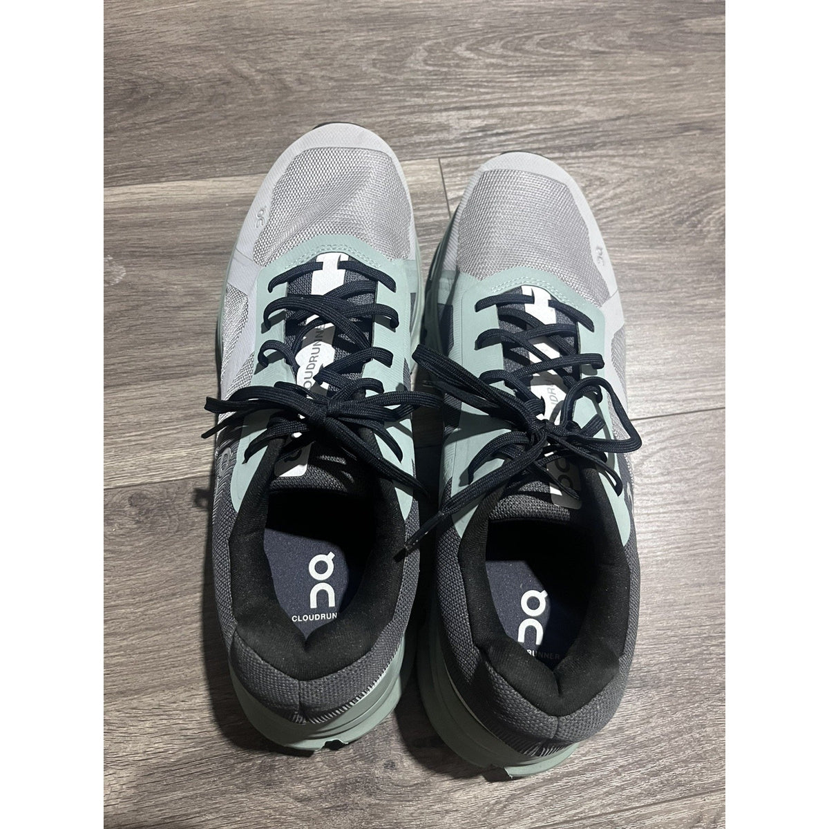 On Cloud Cloudflyer Running Shoes Men Size 12 Grey Mint Green