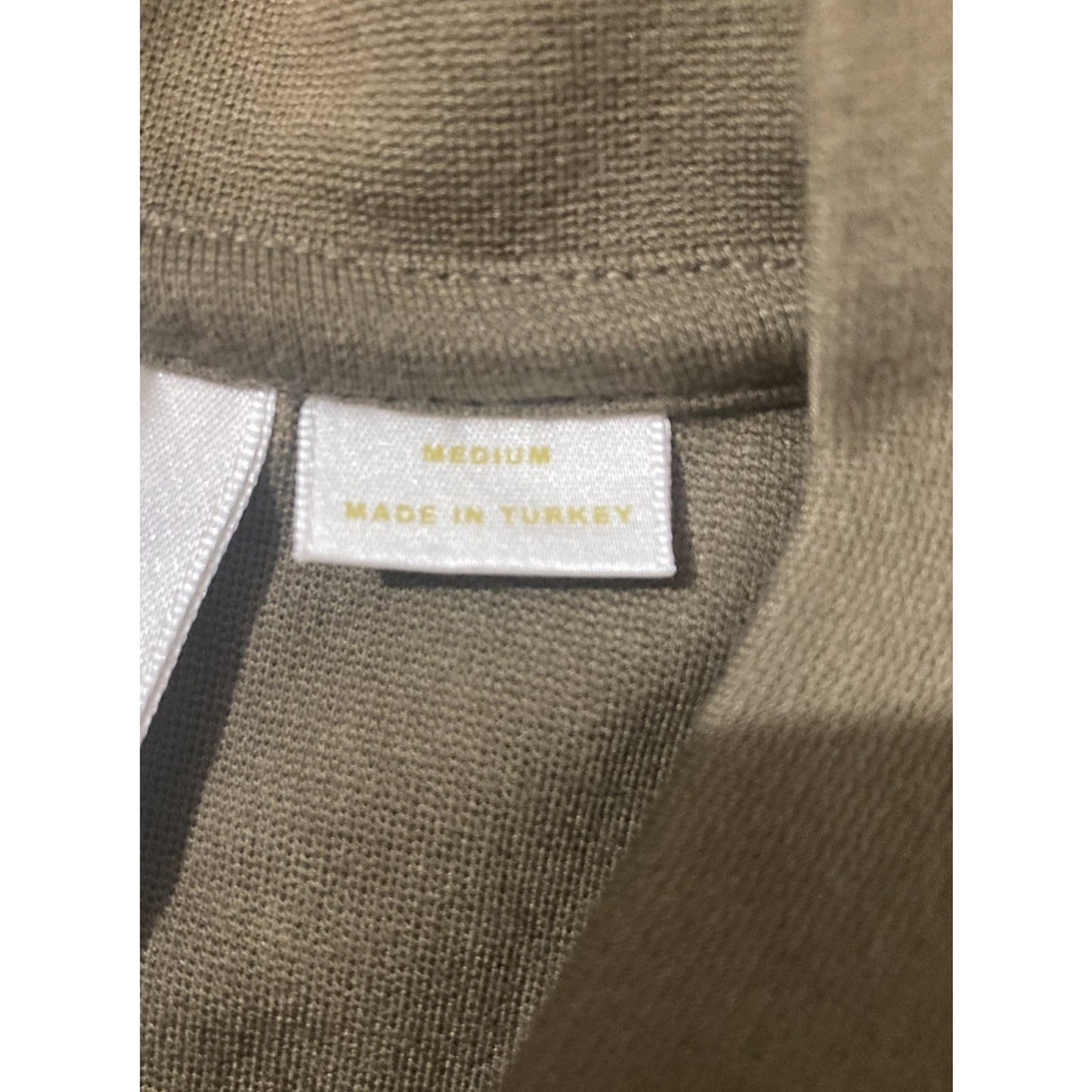 Anthropologie Maeve Dress Olive Green Mock Neck Maxi With Large Mid Pocket Sz M