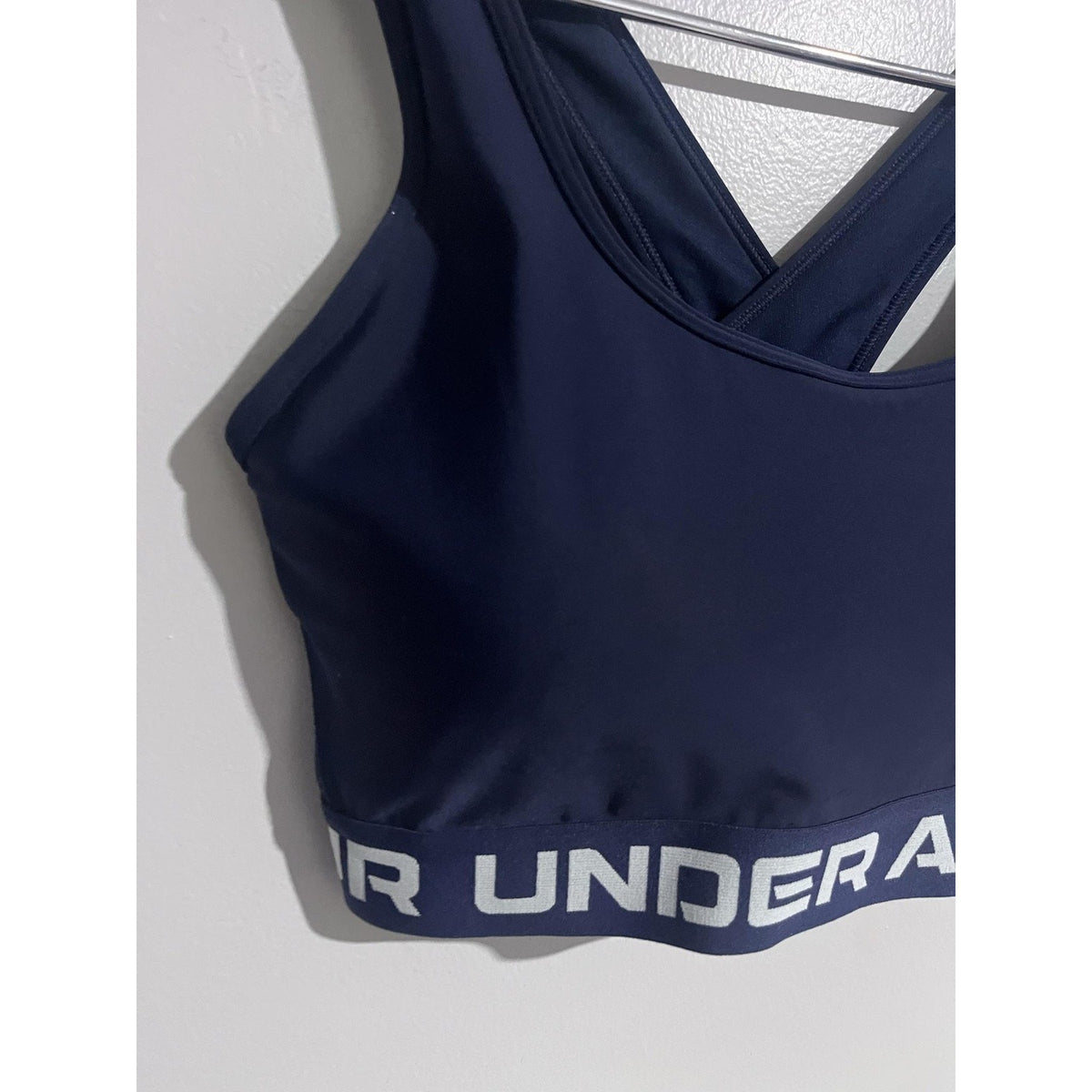 Under Armour Bra Womens XL Blue Sports Bra Padded Compression Crossback