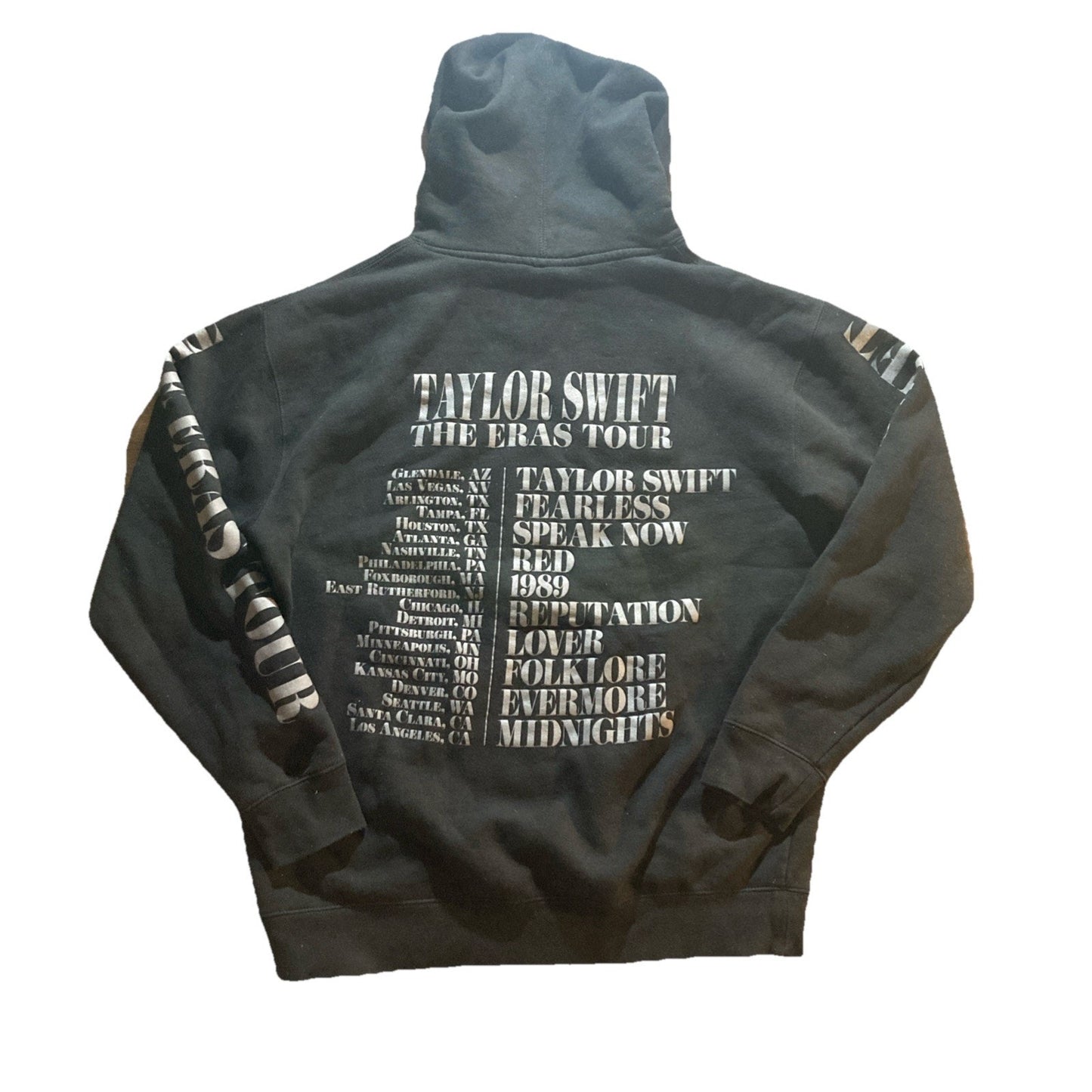 Taylor Swift The Eras Tour Black Hoodie Large Official Concert Merch