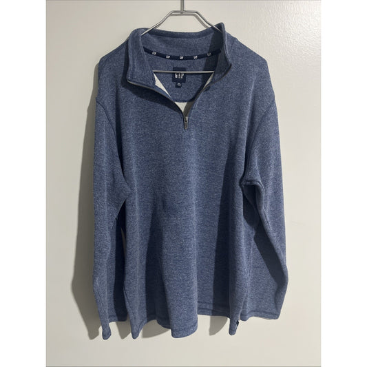 Gap Knit 1/4 Zip Men's Large Blue Pullover Men’s Size XXL Academia Sweater