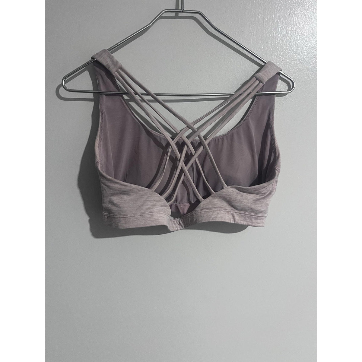 Victoria's Secret Bra Womens XL Purple Sports Bra Crossback Lined Stretch Yoga