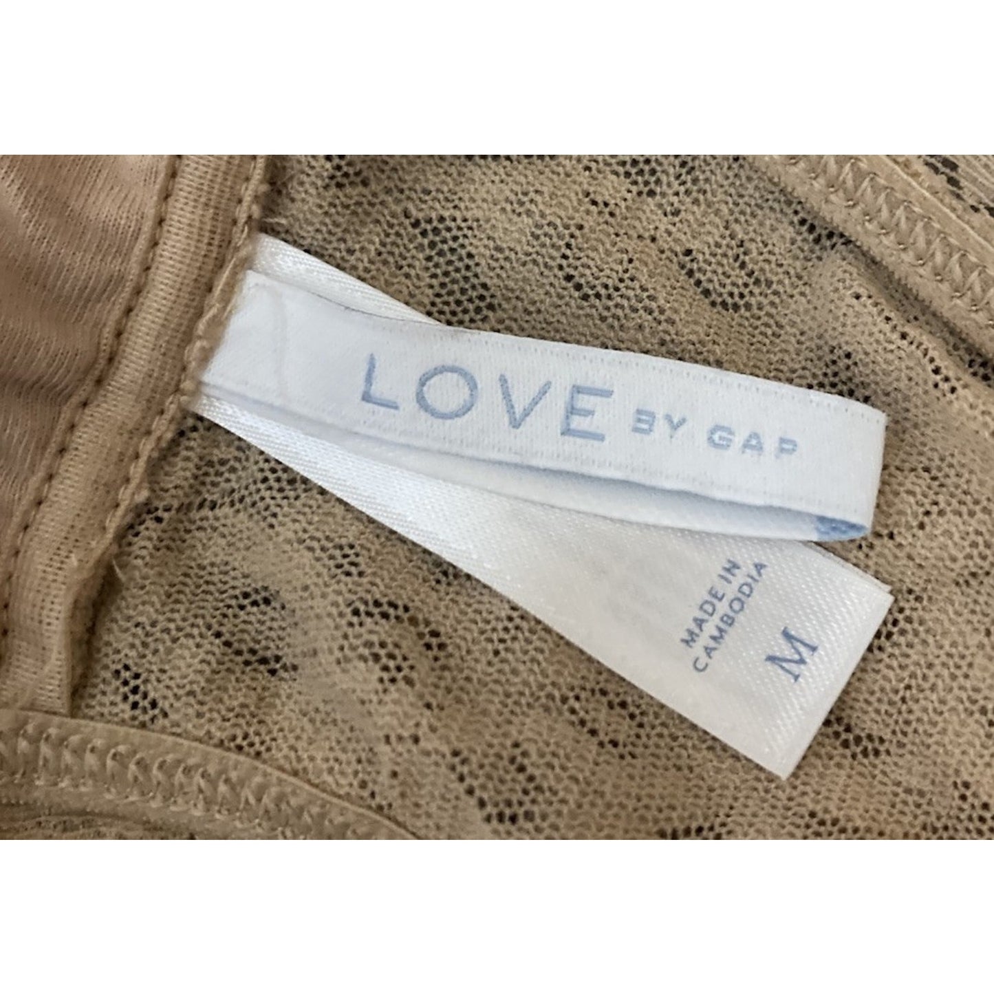 Gap Factory LOVE Lace Bralette Beige Adjustable Strap Size Medium Wire Free
