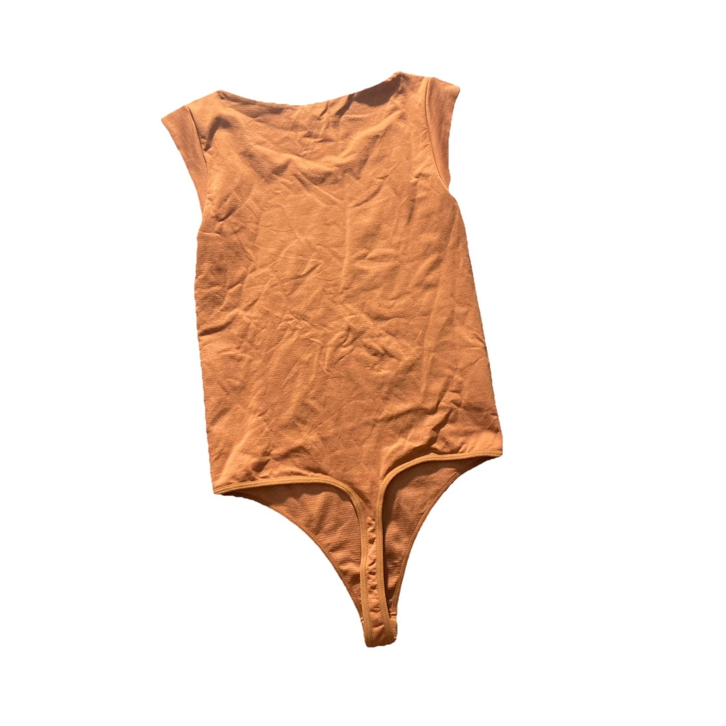 Aura Burnt Orange Tank Top Body Suit With Snap Buttons Size S/M