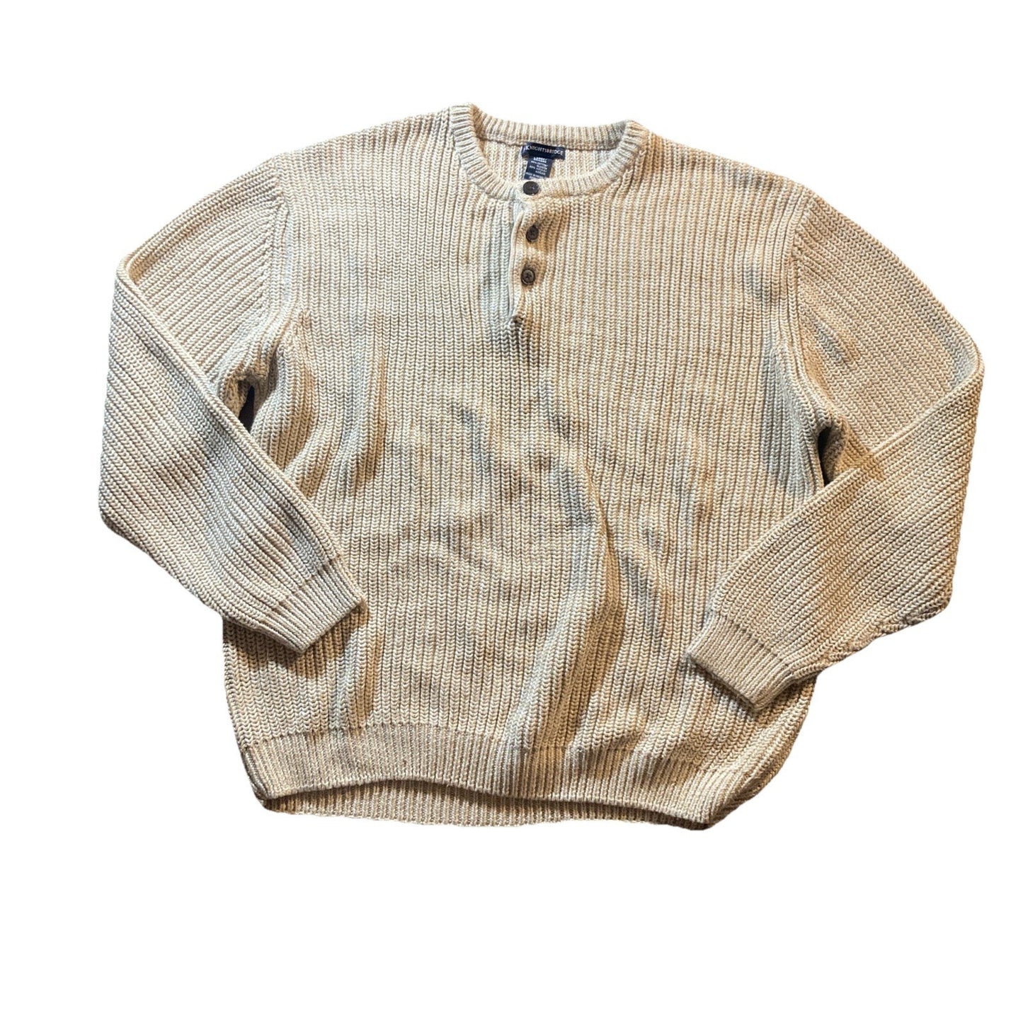 VTG Knightsbridge Sweater Mens Large Chunky Pullover Knit Fisherman Cable Knit