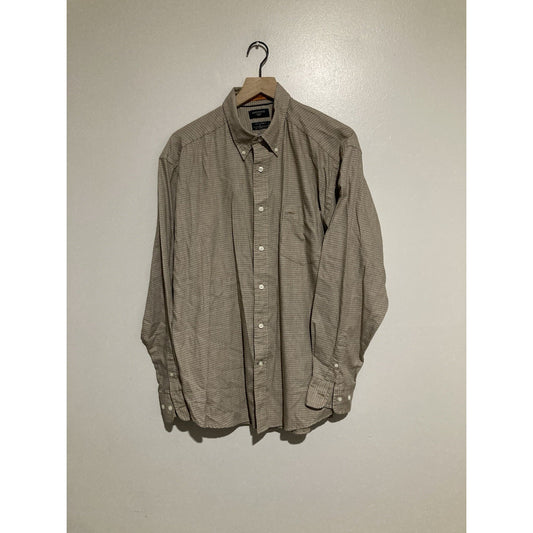 Dockers Men's Large Checkered Plaid Shirt Long Sleeve No Wrinkles Cotton Blend L