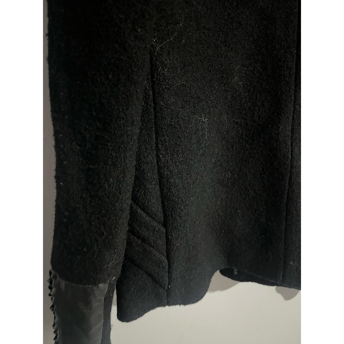 Maje Jacket Womens 36 Black Tweed Wool Full Zip Lined Pockets Slim Fit