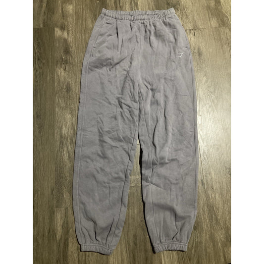 Gymshark Rest Day Sweat Pants Womens Size S Gray Fleece Cotton Blend Rear Logo