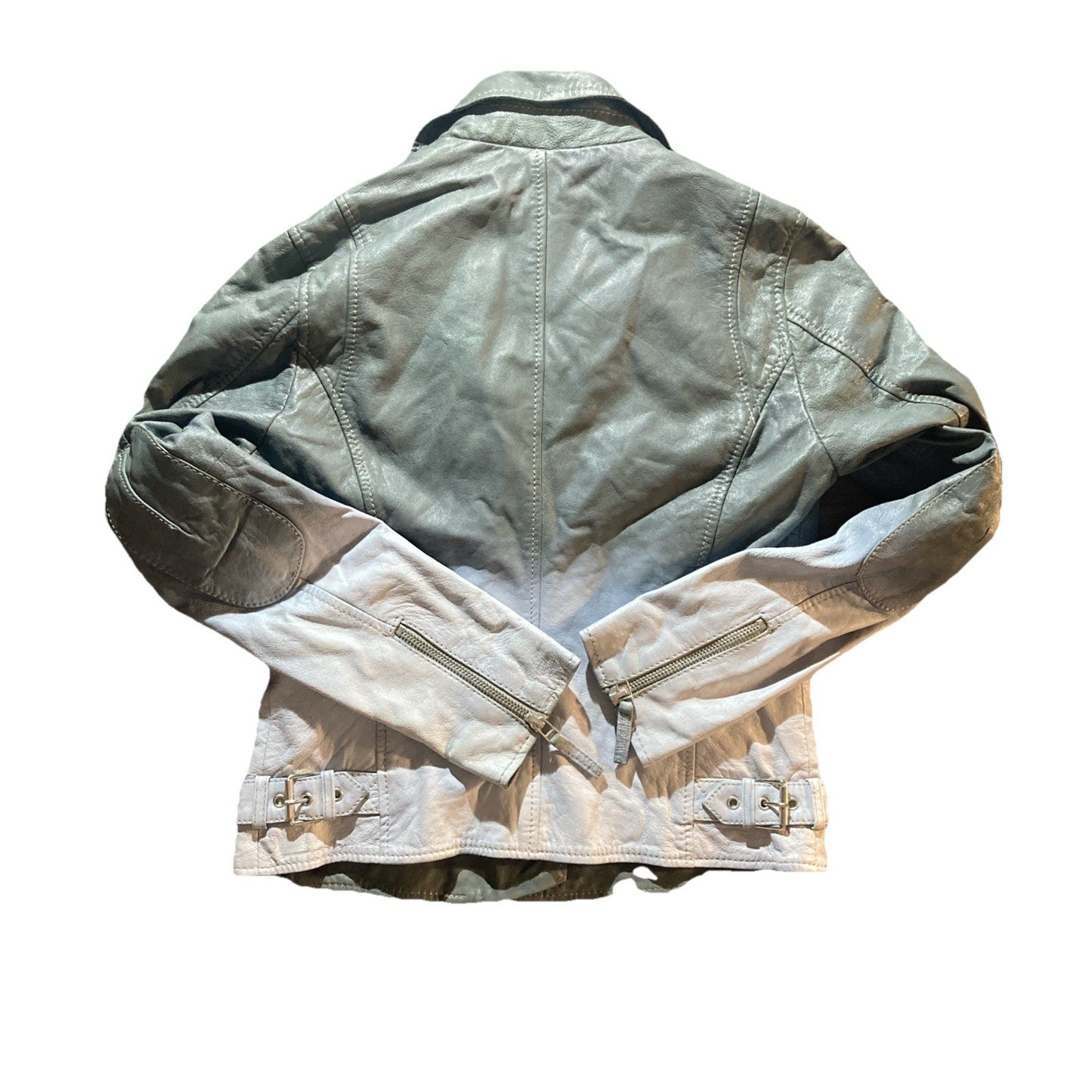 MAURITIUS NWT Sofia Leather Moto Jacket Ombré Gray Women’s Small Size 6