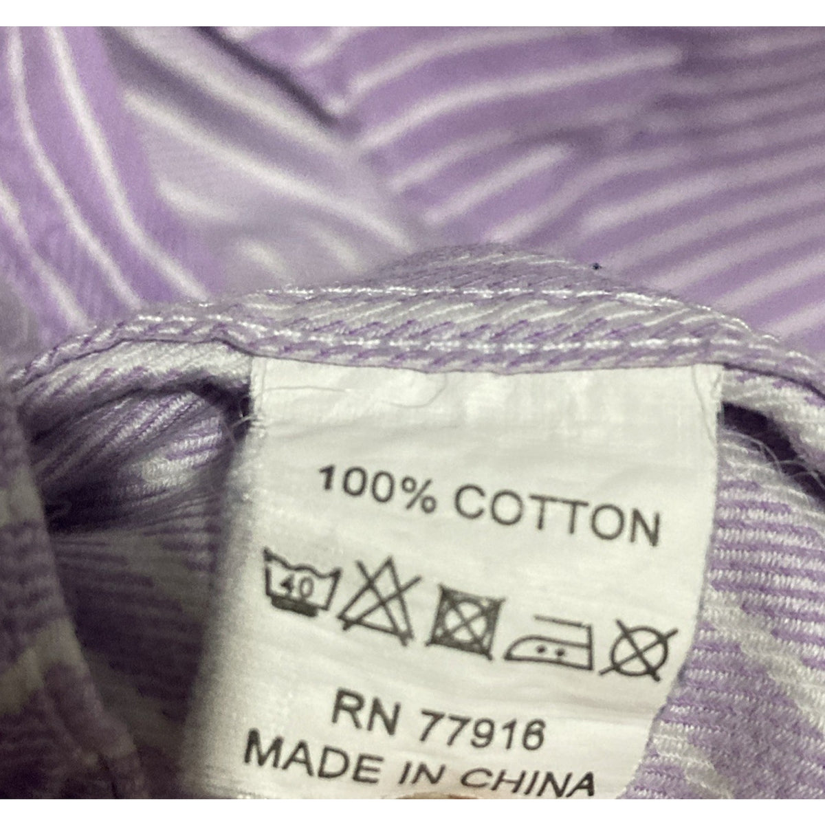 English Laundry Button Up Shirt Men's 16.5 34/35 Purple White Striped