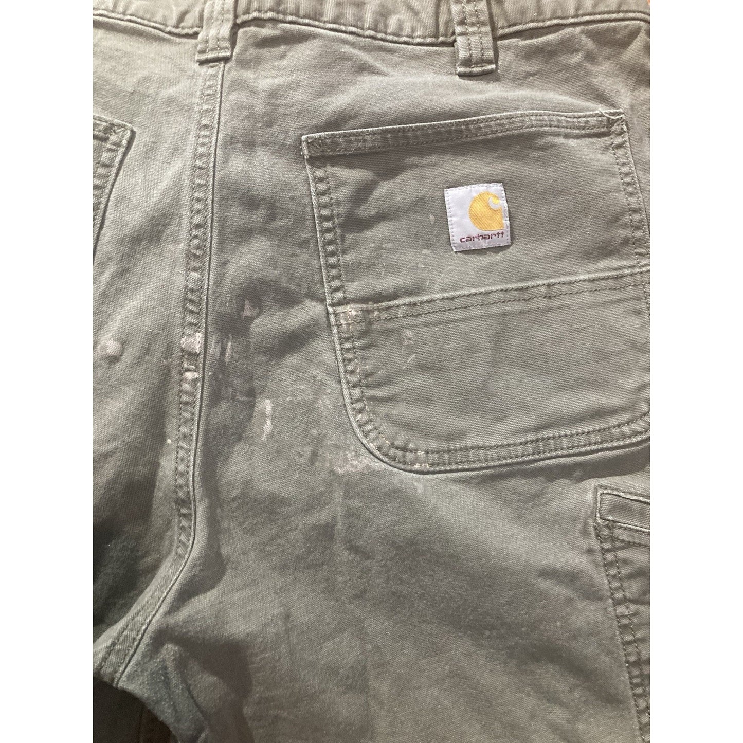 Carhartt Mens Relaxed Fit Canvas Work Shorts Moss Green 36 Utility