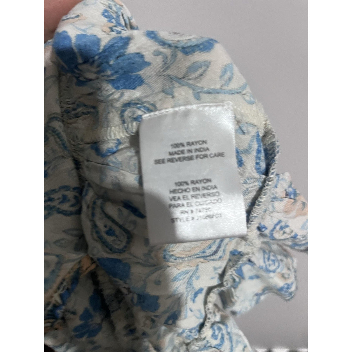 Patrons Of Peace Tank Womens S Blue Camisole Floral Ruffle Lightweight