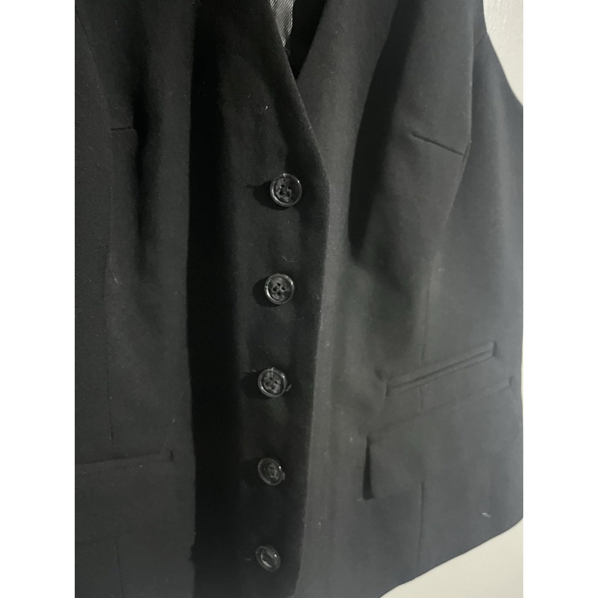 H&M Suit Vest Womens 6 Black Tailored Lined Belted Slim Business Workwear
