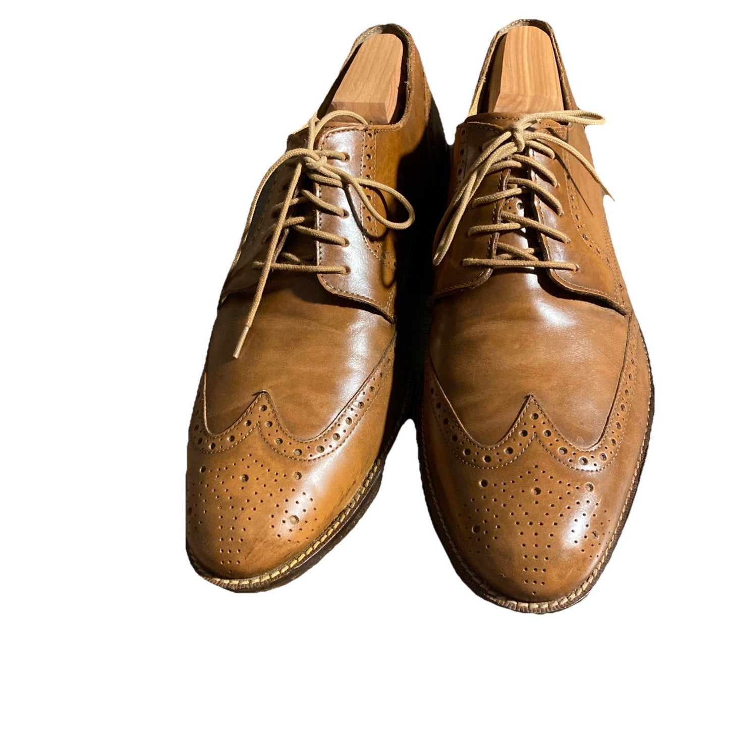 Cole Haan Wingtip Giraldo Derby Brogue Shoe British Tan 11.5M Leather Goodyear