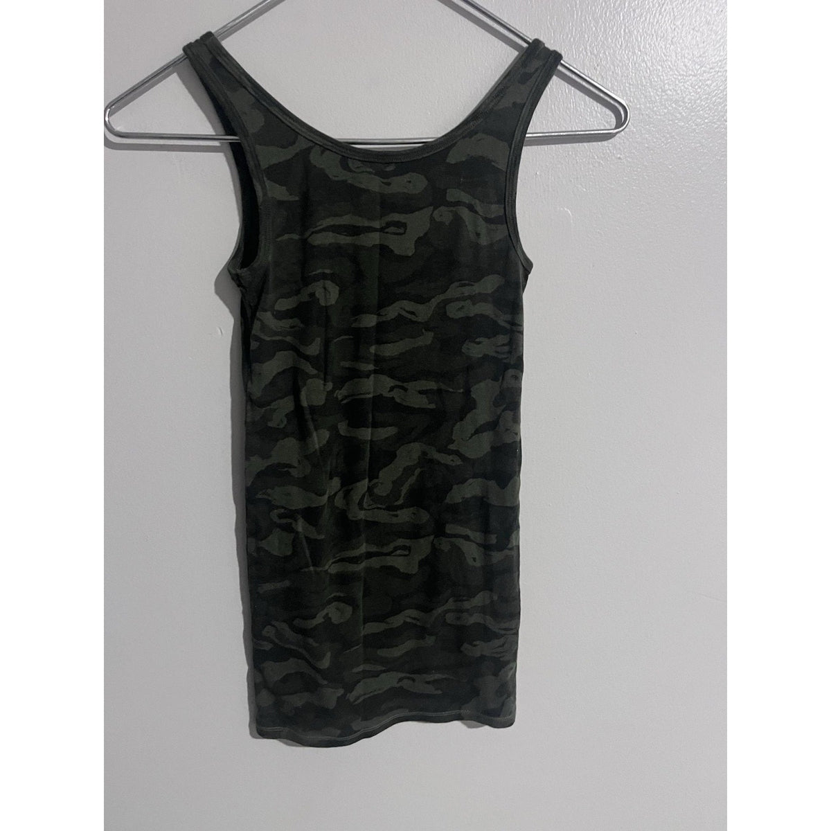 Merona Dress Womens XS Green Camouflage Tank Dress Short Scoop Neck Jersey