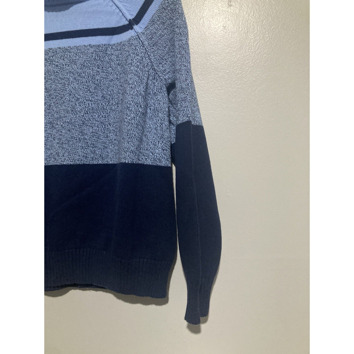 Karen Scott Striped Turtleneck Sweater Women’s Medium Blue Gray