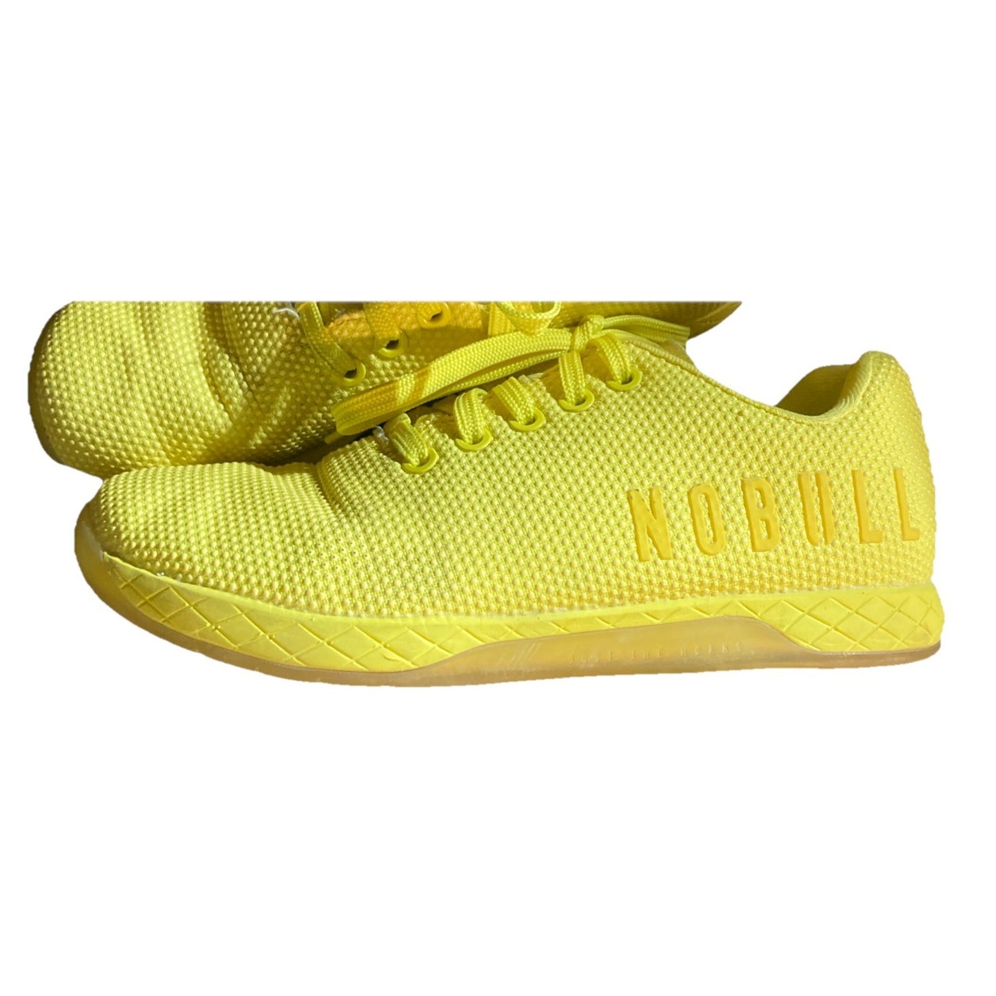 NOBULL Womens Size 7 Mens 5.5 Yellow SuperFabric Trainers Running Shoes Sneakers