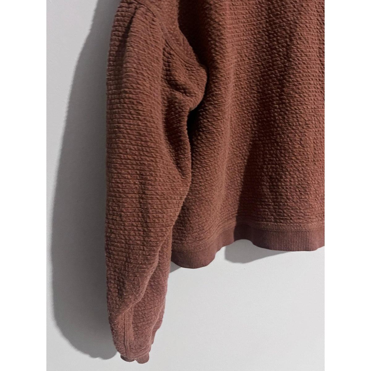 Lululemon Sweater Womens XS/S Brown Waffle-Knit Pullover Cowl Neck Heavyweight