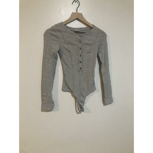 Intimately Free People Women’s Henley Bodysuit XS Gray