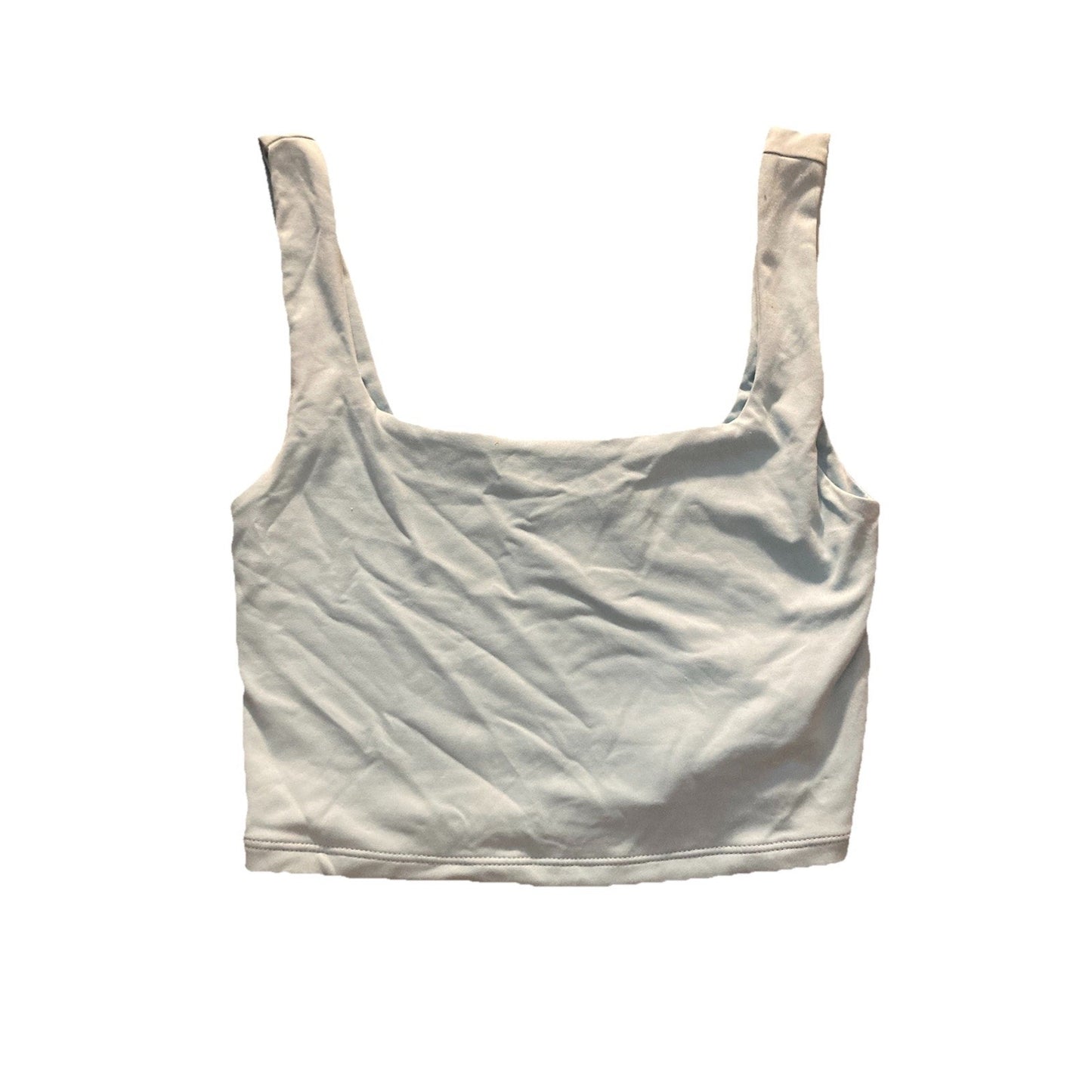 Butter Soft Forever 21 Knit Cropped Tank Top Light Blue Scoop Neck Wide Strap M