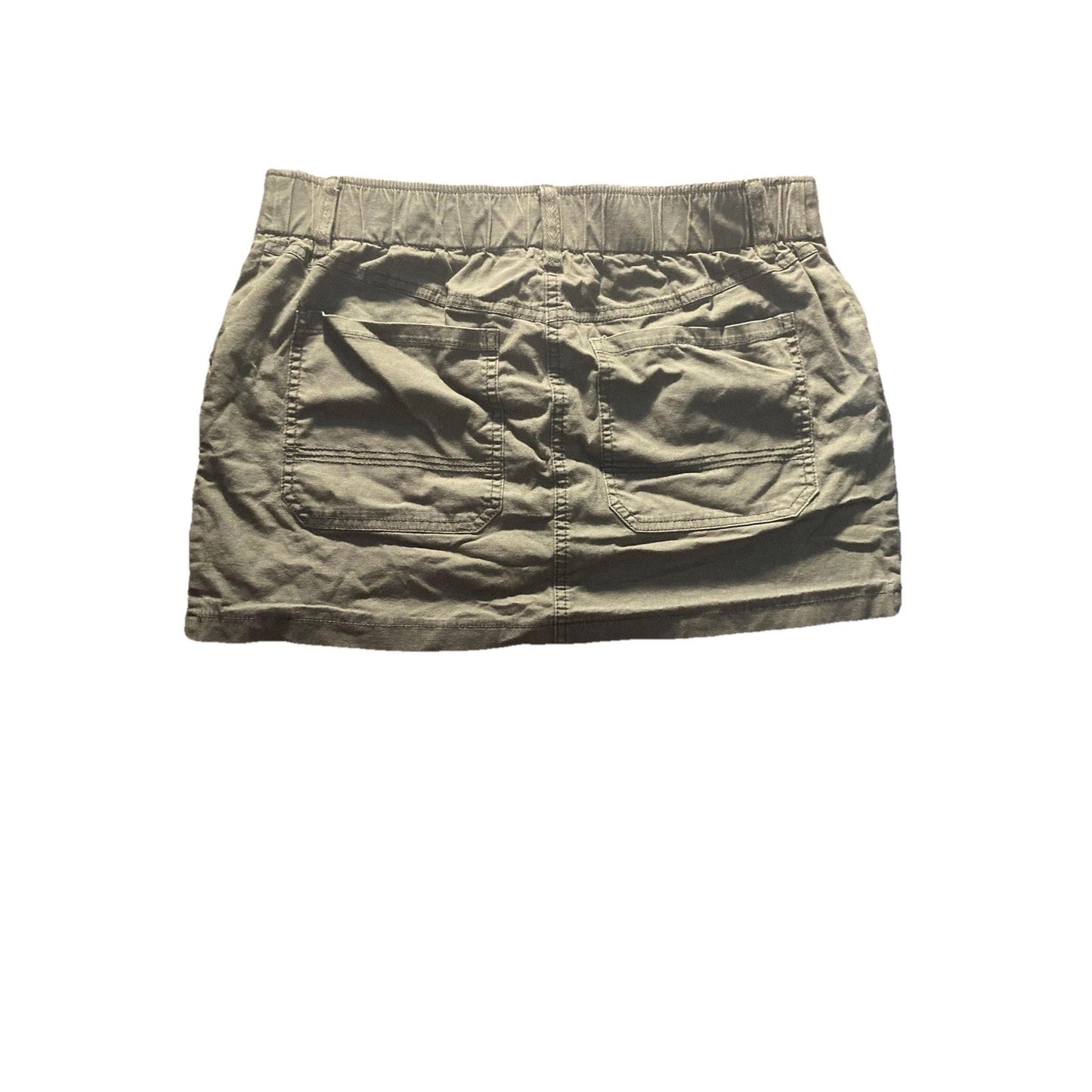 Wild Fable Skirt Womens M Green Solid Cargo Short Twill Pockets Elastic Waist