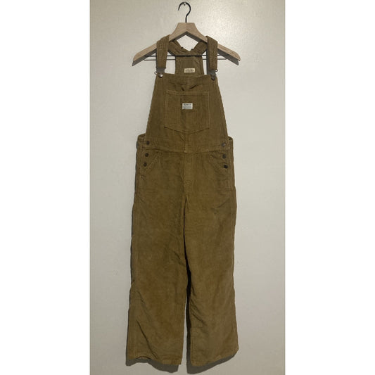 Levi's Premium Big E Baggy Corduroy Overalls Ermine Tan Womens M Wide Leg
