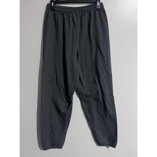 Hanes EcoSmart Jogger Pants Mens M Gray Fleece Elastic Waist Drawstring Pockets