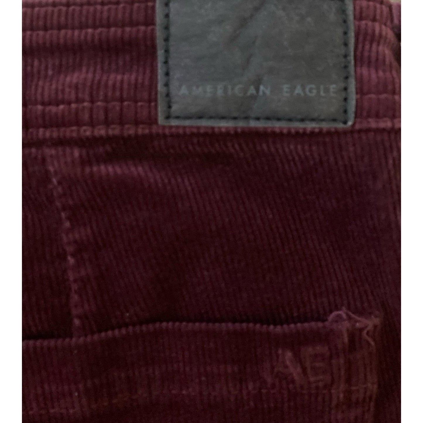 American Eagle Womens Y2K Burgundy Corduroy Jegging Pants Super Stretch Size 6
