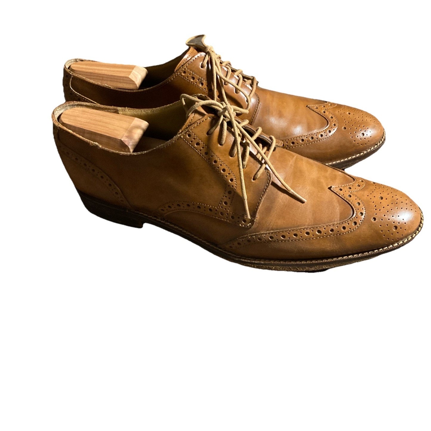 Cole Haan Wingtip Giraldo Derby Brogue Shoe British Tan 11.5M Leather Goodyear