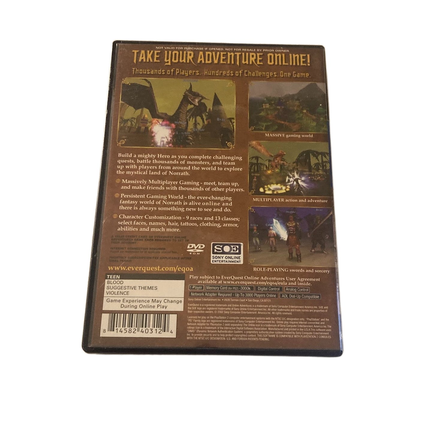 Everquest Online Adventures - Sony Playstation 2 PS2