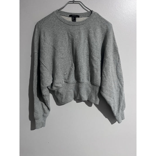 FOREVER 21 Pullover Womens S Gray Sweatshirt Fleece Crew Neck Relaxed Casual
