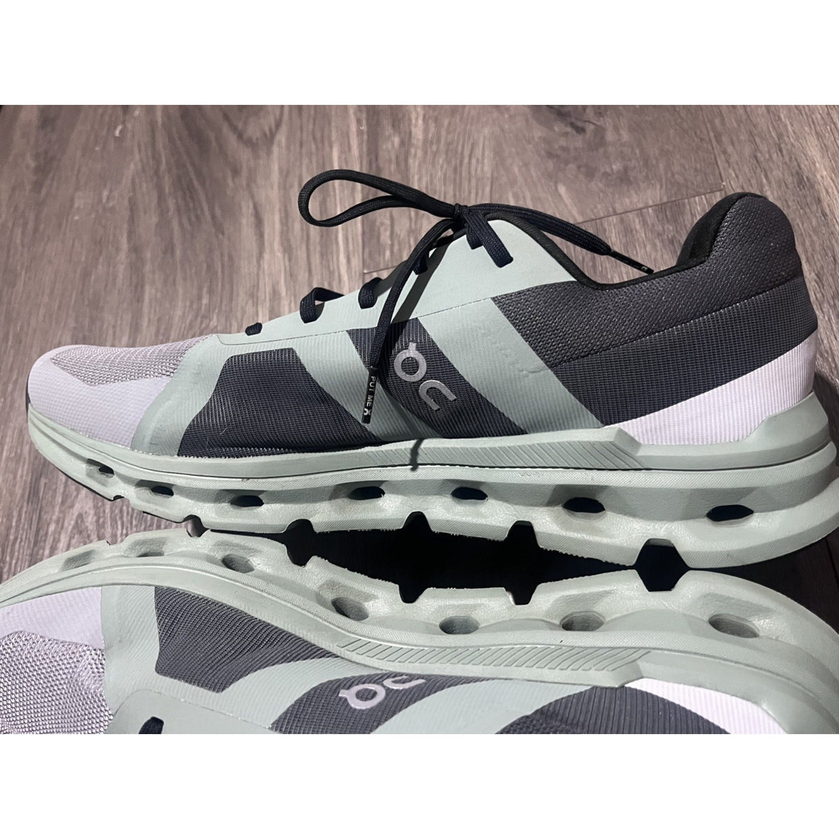 On Cloud Cloudflyer Running Shoes Men Size 12 Grey Mint Green