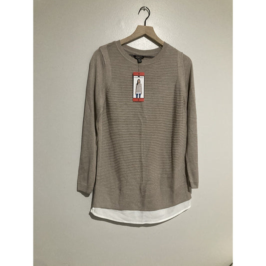 Hilary Radley Women’s Sweater Academia Underlay Crewneck Size Medium Cute