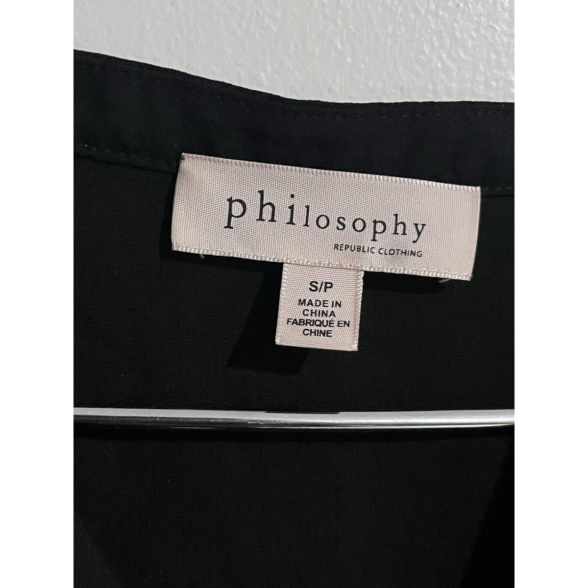 Philosophy Republic Clothing Blouse Womens S Black Chiffon Tunic Flutter Ruffle