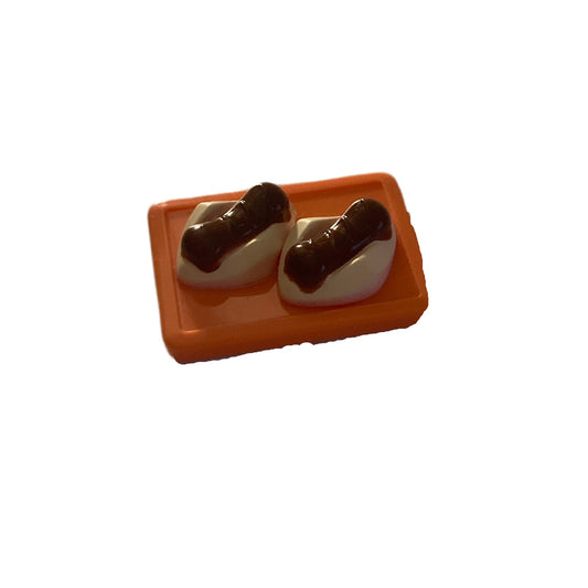 RARE Bluey Food Snag Tray Sausages in Bread Hot Dogs Figure Playset Hammerbarn