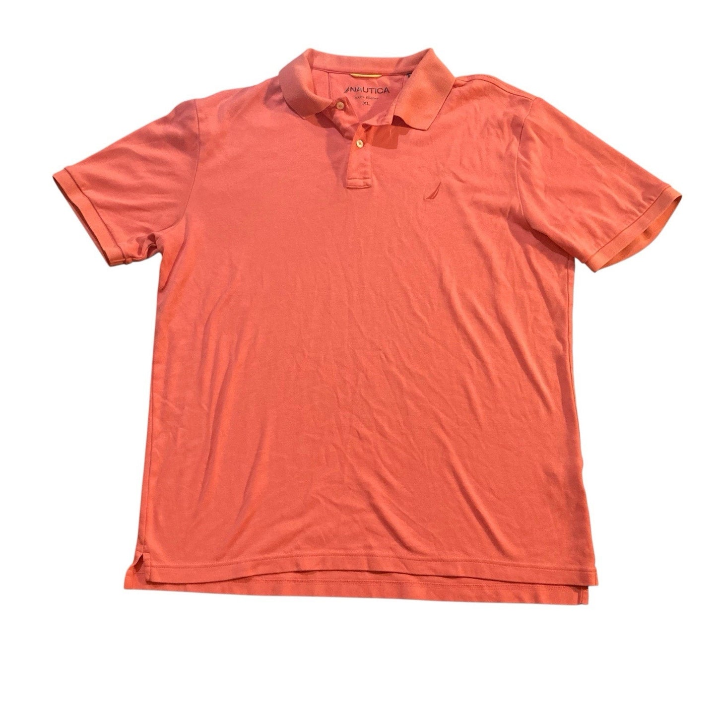 Nautica Men's Polo Shirt Short Sleeve Coral Collared Embroidered Logo XL