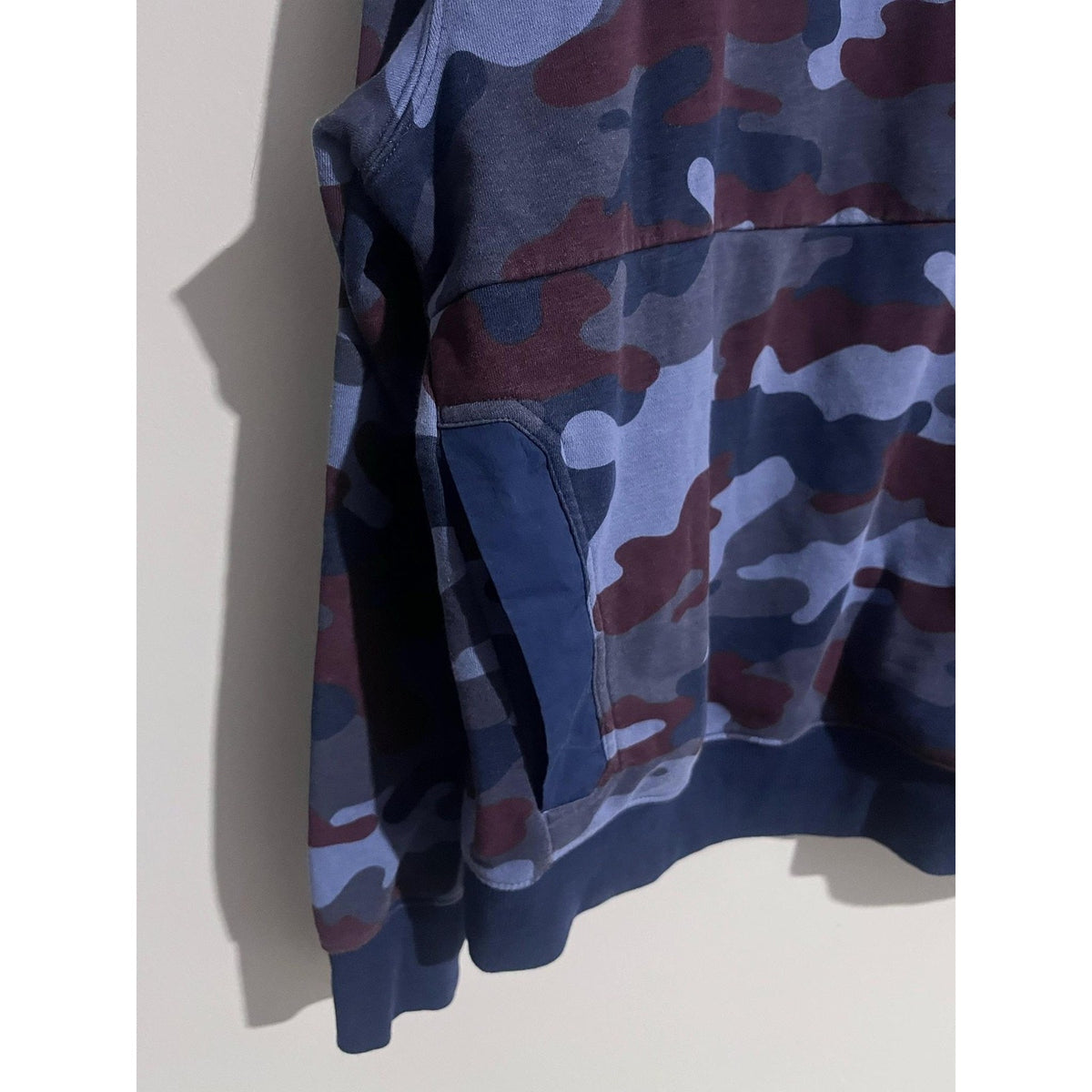 Champion Sweatshirt Mens L Blue Camouflage Pullover Fleece Pockets Logo