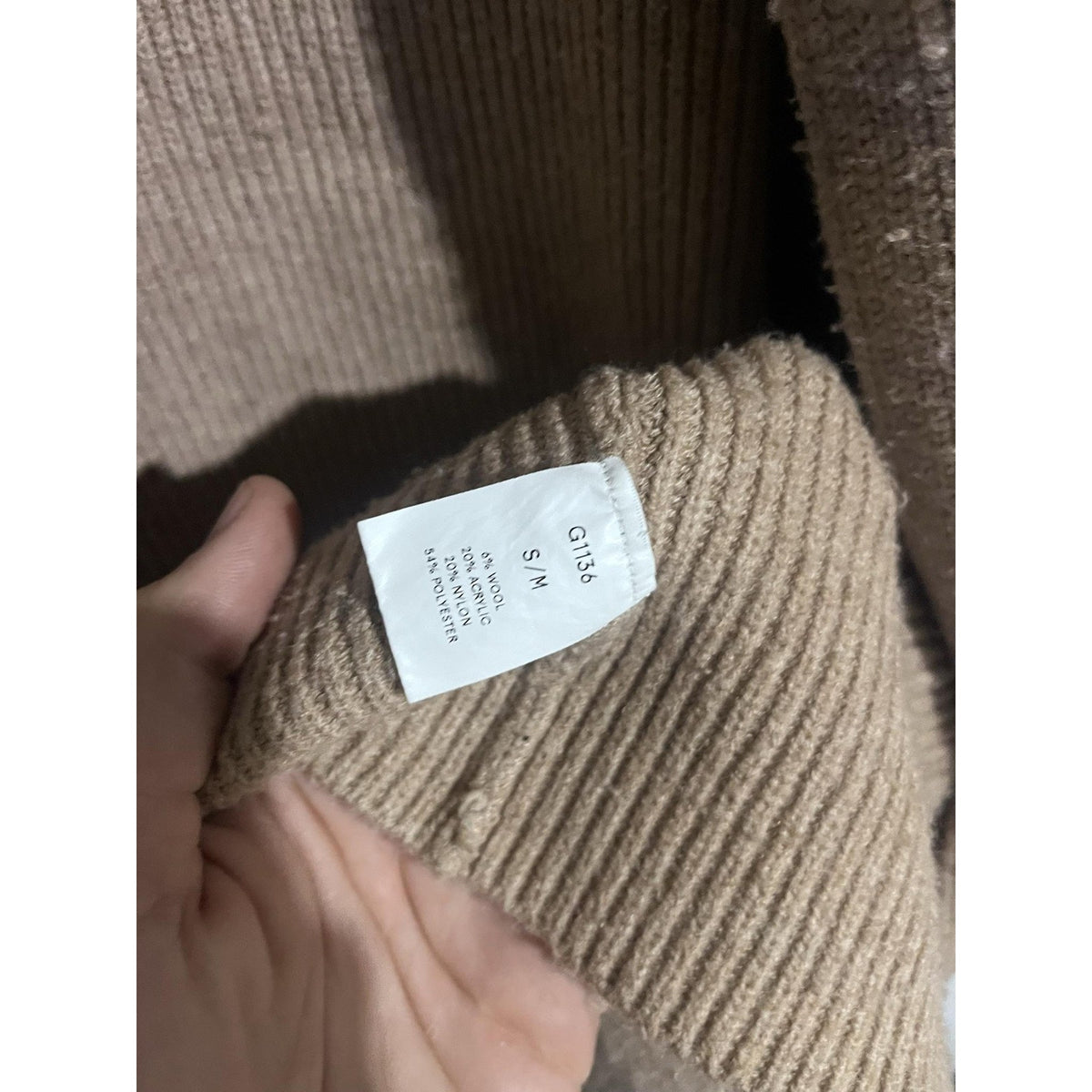 KERISMA Vest Womens S/M Beige Chunky-Knit Open Pocket Sweater Casual Relaxed