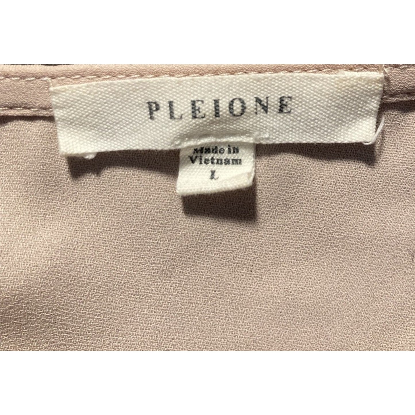 Classic Crossed Minimalist Pleione Beige Cream Sleeveless Blouse Size Large
