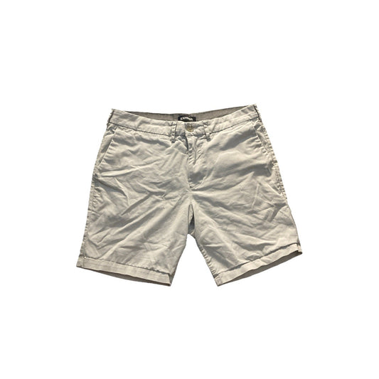 Express Gray Chino Shorts Men’s Size 32 Slim Casual Cotton Blend Good Used