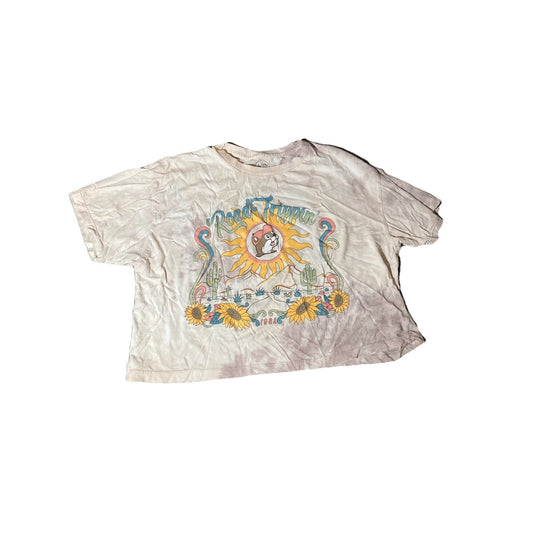 Bucees Crop Top Tie Dye Road Trippin Graphic Sunflower Gas Station T Shirt