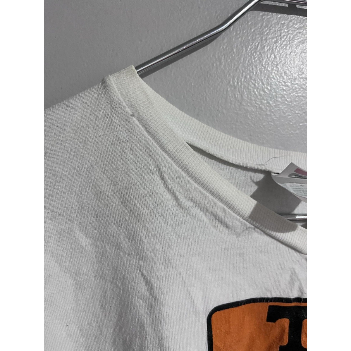 Anvil T-Shirt Womens L White Tennessee V-Neck Short Sleeve Preshrunk Relaxed