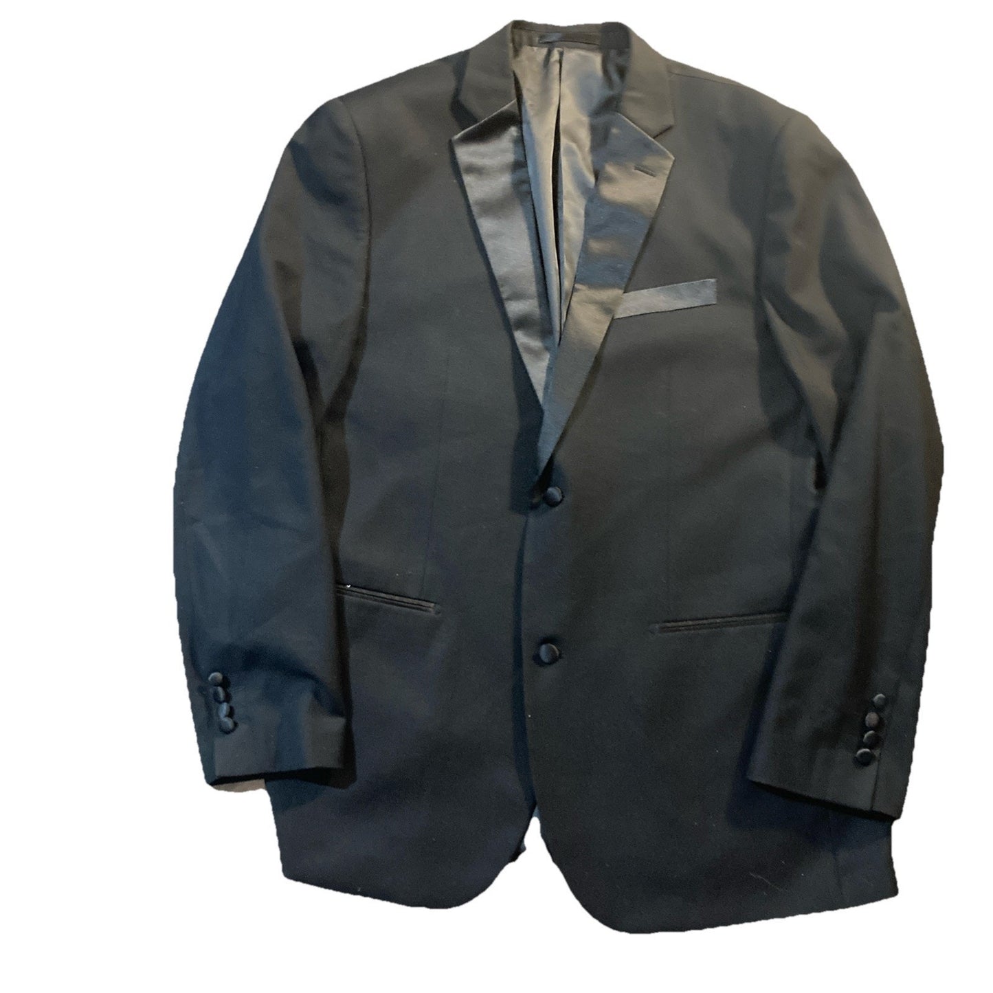 Dark Romantic BELLIO Tuxedo Jacket Mens 42L Black Satin Classic Formal Blazer