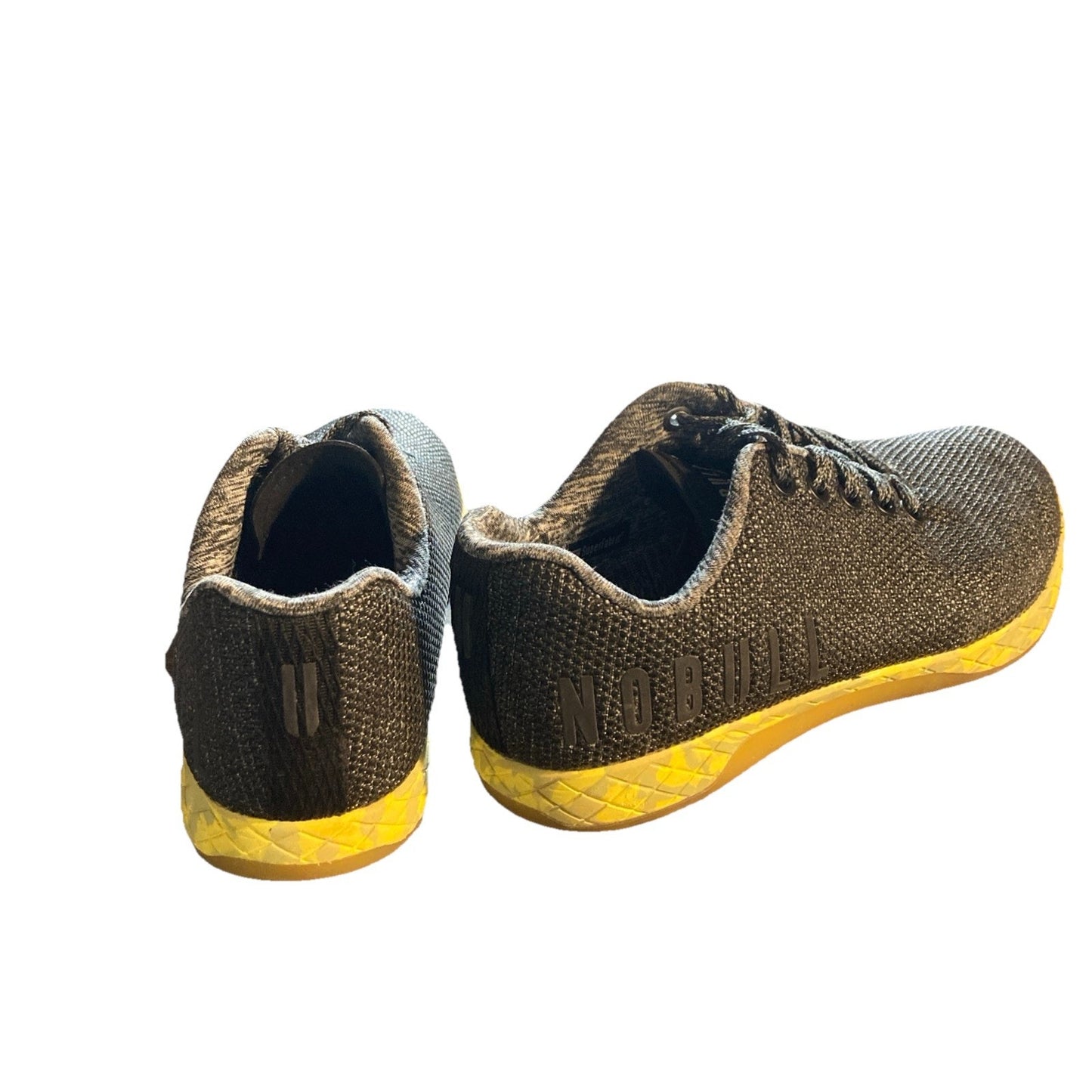 Nobull Gum Trainer Yellow Sole Unisex Gray Sneaker Mens 5 Womens 6.5 Shoe