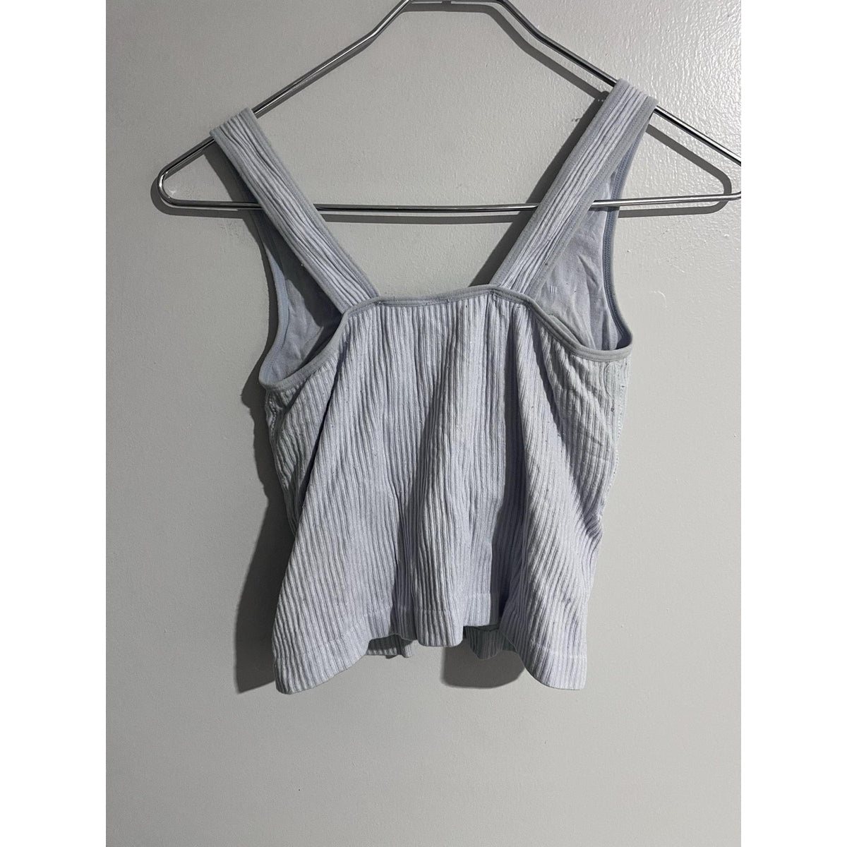 Revival Tank Womens S Gray Cropped Padded Stretch Jersey Summer Casual