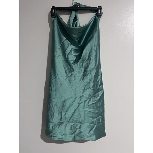 CantonWalker Dress Womens M Green Slip Dress Cowl Neck Satin Lined Strappy